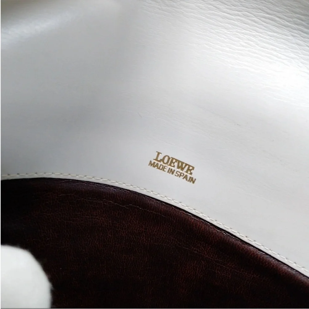 Loewe Vintage Anagram Embossed Logo Leather Shoulder Bag